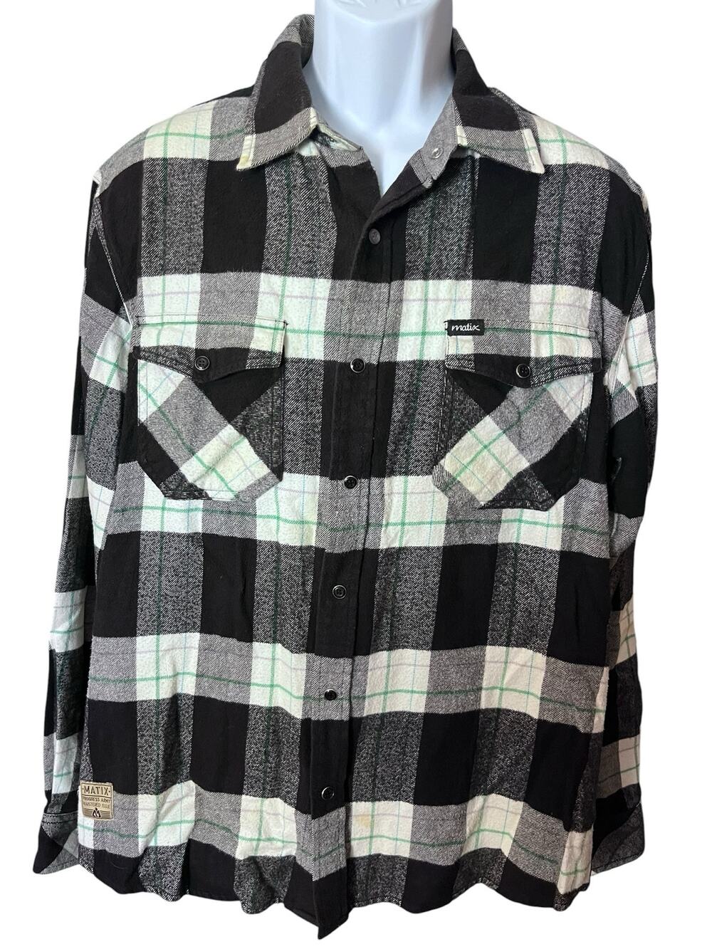 Matix Mike Mo Capaldi Men’s L Flannel Shirt Plaid Snap Front Skate Streetwear